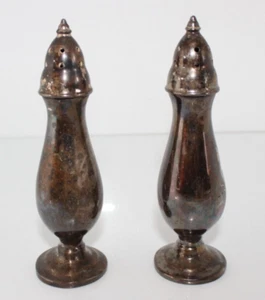 Vintage B.M. Co Silverplated Salt and Pepper Shakers # 73 - Picture 1 of 9