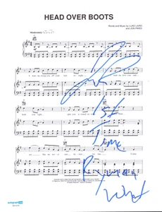 JON PARDI Signed at his first RYMAN Appearance Lyric Sheet HEAD OVER BOOTS ACOA - Picture 1 of 2
