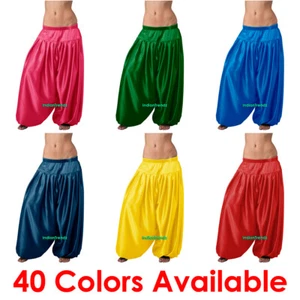 Pantalones harén satinado 4 yardas yoga genio danza del vientre pantalones Aladdin Bombachos - Imagen 1 de 31