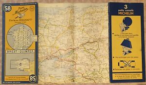 Carte MICHELIN n° 58-Brest-QUIMPER -WW2 damages - Dommages guerre -1951