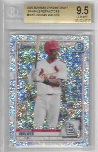 JORDAN WALKER BGS 9.5 2020 BOWMAN CHROME DRAFT SPARKLE REFRACTOR 1ST RC GEM MINT - Picture 1 of 2