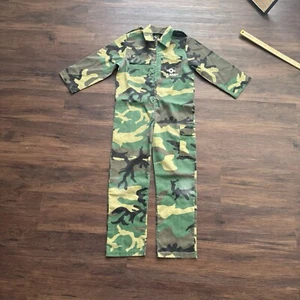 US Army Military Youth 12 Camouflage Camo Coveralls Full Body Vintage 90s or 80s - Picture 1 of 12