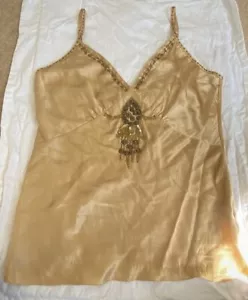JOSEPH - 100% Silk Gold beaded Top - Size 12 - Picture 1 of 6