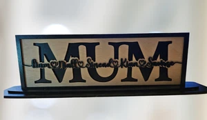Personalised Mum/Mom/Mam Gift keepsake with Children's names, Birthday, Shelf - Picture 1 of 3
