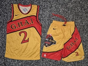 Nike George Hill All Indy Basketball uniform. Gold and Red. Men's size Small. - Picture 1 of 8