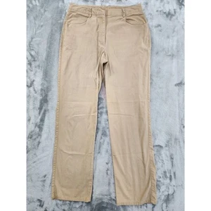 Liz Claiborne LizSport Mid Rise Straight Leg Chino Pant Size 10 Petite Khaki Tan - Picture 1 of 13