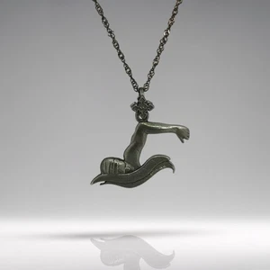Swimming Pendant – Oxidized 925 Silver Sports Necklace for Breaststroke Swimmers - Picture 1 of 13