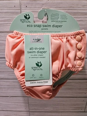 Pañal de natación Green Sprouts reutilizable Eco Snap 6M naranja melocotón Foto 1 de 3