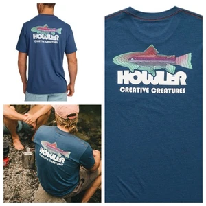 Camiseta Howler Brothers Hombre Mediana Trucha Tee Key Largo Azul Pez Nueva Sin Etiquetas - Imagen 1 de 7