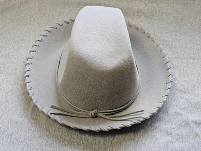 Sombrero de vaquero vintage Yves Saint Laurent ajustado fieltro punto de látigo ala ancha para mujer años 80 Foto 1 de 4
