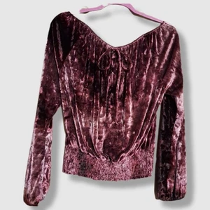 Persaya Schattierungen Lila Samt Top Damen XL Schulterfrei Gummibund Boho - Bild 1 von 9