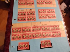 Scott #703, 2c Yorktown, Plate block of 10, Top, #s 20484(R)20470 (B) +More - Picture 1 of 12