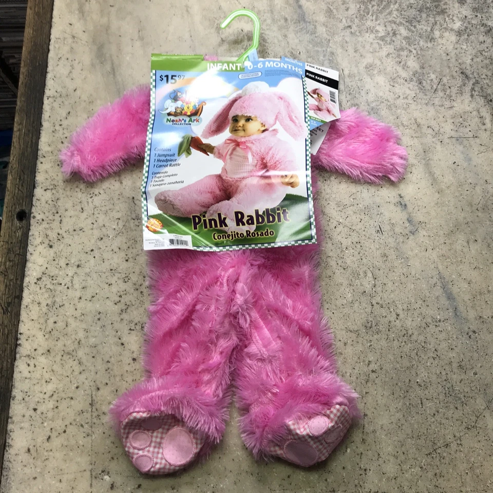 CONEJO ROSA Bebé Bebé Conjunto de 3 Piezas Disfraz Conejo de Pascua Rubí Talla 0 - 6 Meses Foto 1 de 4