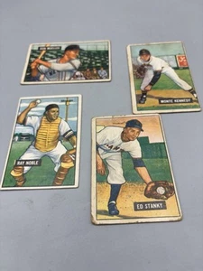 Lot 4 1951 Bowman #13 Stanky #163 Kennedy #268 Mueller #269 edle Baseballkarten - Bild 1 von 2