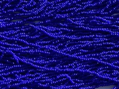 Rare Antique Micro Seed Beads-16/0 Opaque Rich Intense Royal Blue-3g Hanks - Image 1 of 3