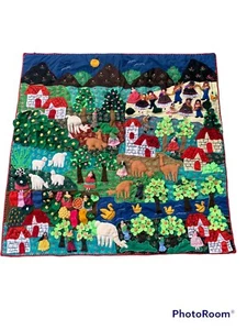 Peruvian Embroidered Handmade Wall Hanging 92x92cm - Picture 1 of 11