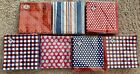 Lot of 7: NEW Red White Blue Paper Beverage Napkin 10x10 Square 20-40/Pack