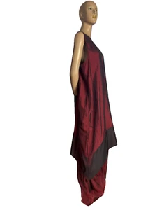 Hosenanzug Ballonhose Kleid Set Horatio burgunder rot Acetat Lagenlook 46 48 - Bild 1 von 18