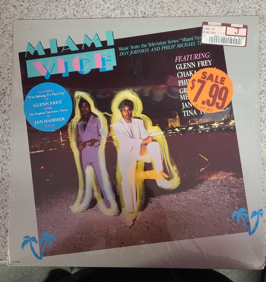 Miami Vice Soundtrack 12 Inch Vinyl Record LP MCA 6150 Vintage SHRINK & HYPE STI