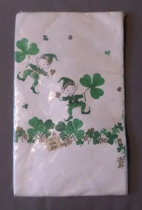 Leprechaun St. Patrick Day Party Tablecloth Paper 54" x 88" NIP vintage Futura - Picture 1 of 6