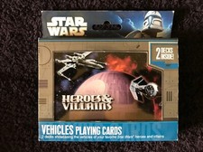 Star Wars Heroes & Villains: Vehicles 2-Decks Of Playing Cards Tin Set New