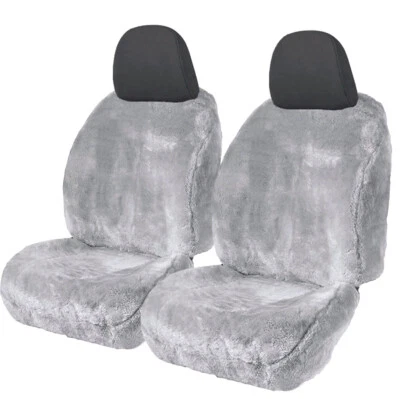 Fits for VW Caddy Seat Cover Lambskin Grey Luxury Fur Full Respect - Image 1 of 3