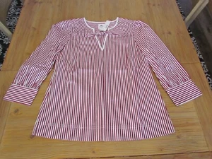 NWT J.Crew Thomas Mason Small S Red Striped Tie-Neck Top Shirt Blouse AR837 $128 - Picture 1 of 7
