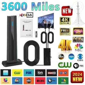 3600 Mile Upgraded TV Antenna Digital HD Antenna Indoor HDTV 1080P 4K Long Range - Picture 1 of 24