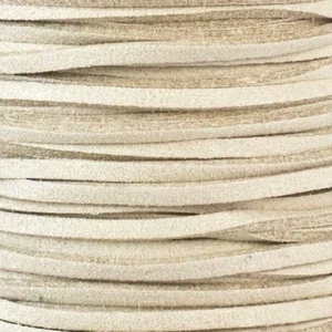 Beige, microgamuza, 1,5x2 mm, cordón plano, imitación cuero gamuza, 3 yardas (ms15) - Imagen 1 de 1