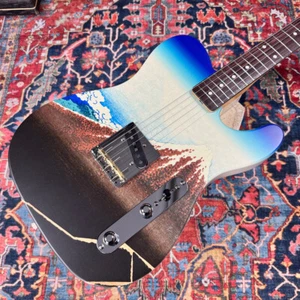 2024 Fender Japan Art Canvas Esquire by Katsushika Hokusai Mint w/ Case & Hangt - Picture 1 of 24