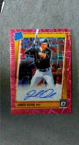 2021 Donruss Optic Rated Rookie Pink Velocity Auto #RRS-JO Jared Oliva #'d/75 - Picture 1 of 2