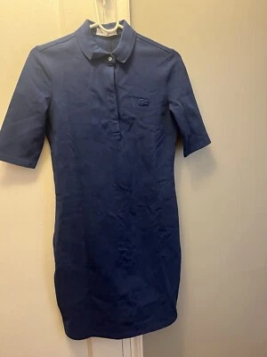 Vestido Mini Polo de Punto Elástico de Algodón LACOSTE Manga Corta con Cuello 36 Slim Fit Foto 1 de 4