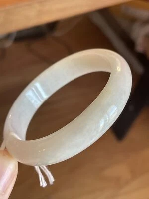 Genuine Grade A untreated Burmese jade bangle 51 Mm Certified - Image 1 of 4