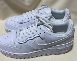 Nike Air Force 1 Low Shadow Triple White Women's CI0919-100 W Sz-9 New w/o Box - Picture 1 of 5