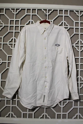 Chevy Button Up Shirt Mens L White Transportation Casual Rugged Oxford Vintage - Image 1 of 4