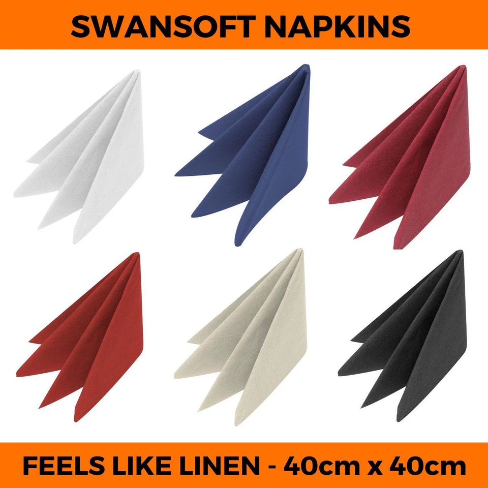 Swansoft Napkins Serviettes Paper Linen Disposable Tissue Recyclable 40cm Party