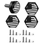  4 Sets American Flags License Plate Screws and Bolts Holder