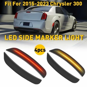 For 2015-2023 Chrysler 300 Smoked Lens Front Rear LED Side Marker Light Lamps 4X - Picture 1 of 15