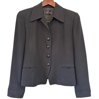 Chaqueta Blazer Ellen Tracy Negra Botón Frontal Mujer Talla Pequeña 8 Foto 1 de 4