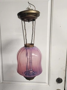 Vintage Milky Pink Opalescent Chandelier - Picture 1 of 16
