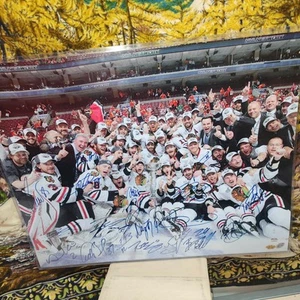 2009-10 Chicago Blackhawks Stanley Cup Champions Autographed By 20 Players 16x20 - Picture 1 of 16