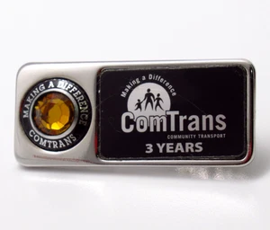 ComTrans Lapel Pin Community Transport 3 Year Service Award Amber Stone - Picture 1 of 7