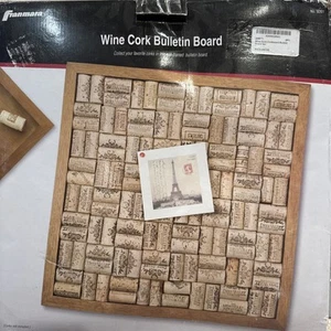 FANMARA Wine Cork Bulletin Baord 16x16 Framed Wall Art Memo Office Organizer new - Picture 1 of 10
