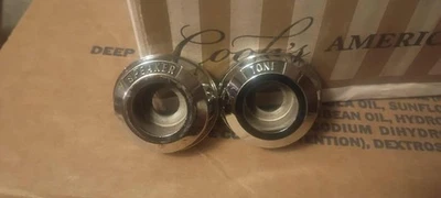 1959 Cadillac DeVille ElDorado SeVille Dash Radio Tone Speaker Knob Bezels - Image 1 of 4