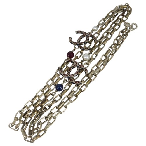 Collana CHANEL metallo tono oro CC originale bs19061