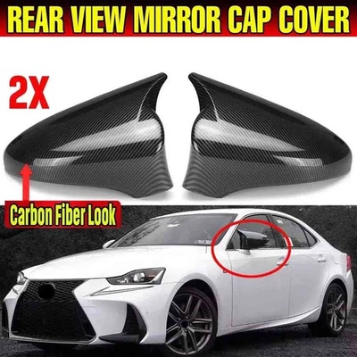 Carbon Fiber Mirror Cover Cap For Lexus IS250 IS300 IS350 IS200t F Sport 2013-20 Foto 1 de 4
