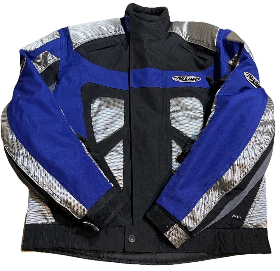 Nitro Racing 全衬垫摩托车夹克男式 L 码拉链衬里装甲 — 第 1/4 张图片