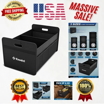 Elegante organizador de maletero de coche negro mediano - Solución de almacenamiento plegable y duradera Foto 1 de 4