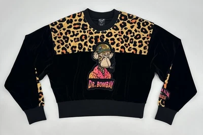 Dr. Bombay Ladies Velour Sweatshirt Womens Small Black Leopard Death Row Records - Image 1 of 4