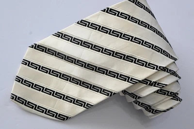 VERSACE RAYAS BLANCO SEDA HOMBRE Corbata Cuello W: 3 3/4" POR L:60" Foto 1 de 4